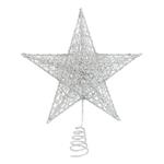 Estrella punta de arbol plateada