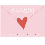 Invitación carta LOVE PARTY 8u