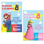Invitación Mario Bros Peach Mod.1 Pers