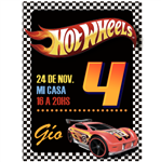 Invitación Hot Wheels Pers