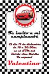 Invitación Cars. Pers