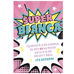 Invitación Super chica Mod 2. Pers