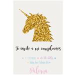 Invitación Unicornio dorado Pers