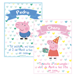 Invitación Peppa y George Pastel Pers