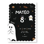 Invitación Halloween Boo Black Pers
