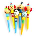 Lapiceras muñequitos de madera 6u