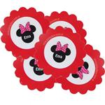 Tarjetitas flor Minnie roja 20u