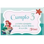 Invitación Sirenita Modelo 3 Pers