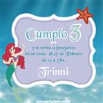 Invitación Sirenita Modelo 2 cuadrada Pers