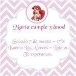Invitación Sirenita cuadrada rosa Pers