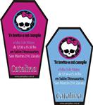 Invitación Monster High ataúd Pers