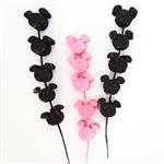 Pinches gibré caritas negras y rosas Mickey chicas 3u