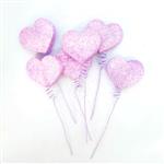 Pinches gibré corazones rosa 6u