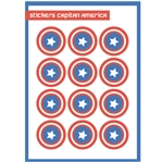 Stickers plancha Capitán Américas 12s 1u