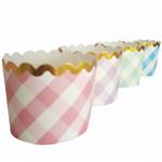 Pirotín papel Mix cuadrille pastel y dorado onditas 8u Importado