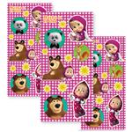 Stickers en planchitas Masha y el Oso 6u