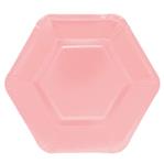 Plato hexagonal rosa 6u