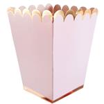 Pochoclera onditas lisa borde dorado rosa 5u