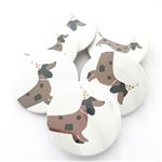 Prendedores Perrito Salchicha marron 6u