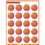 Stickers plancha pelotas de basquet 1u