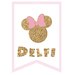 Stickers grandes Minnie Oro 16u Pers