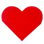 Servilleta roja forma corazón 12u