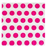 Servilleta medianas doble hoja blanca lunares fuscia 25u