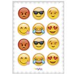 Stickers plancha redondas Emoticones 12s 1u