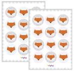Stickers plancha Fox (rosa o celestes) 12s 1u