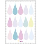 Stickers plancha gotas Pastel 15s 1u
