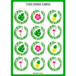 Stickers plancha Flamenco redondas 12s 1u