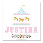 Stickers cuad. Carousel rosa 16u Pers