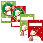 Stickers rect. gdes. regalos Snow 16u
