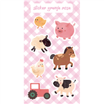Stickers en planchitas Granja Rosa 6u