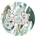 Stickers plancha Baby Shower hojas 12s 1u