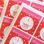 Stickers cuad. Cupcake 12u