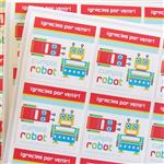 Stickers cuad. Robots 12u