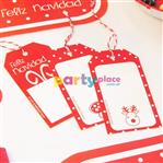 Tarjetas largas con cinta Reno para regalos navideños 15u