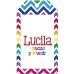 Tarjetas largas con cinta arco iris 24u Lisos o Pers