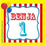 Stickers cuad. Circo Nombre y edad 16u Pers