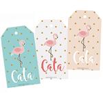 Tarjetas largas con cinta Baby Flamenco dorada 24u Pers