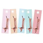Tarjetas largas con cinta finas Salchicha 20u Pers