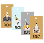 Tarjetas largas con cinta Dogs blue 20u Pers
