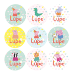 Tarjetitas redondas Peppa Pig 20u Pers