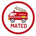 Tarjetitas redondas Bomberos 20u Pers