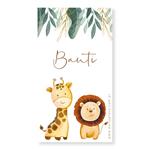Tarjetas largas con cinta Baby Safari 12u