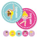 Tarjetitas redondas Gimnasia artistica 20u Pers