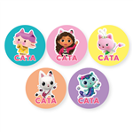 Tarjetitas redondas La casa de Gabby 20u Pers