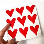 Corazones de vinilo rojos LOVE 9u