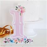 Número de cartón para decorar flores (rosa o celeste)